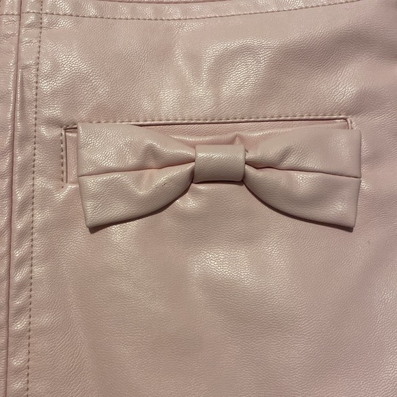 HABITUAL Girl’s Puff Sleeve Faux Leather Dress in Pink Sz. 3T - Picture 4 of 11